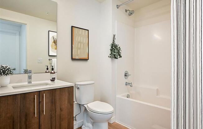 a bathroom with a toilet and a bath tub