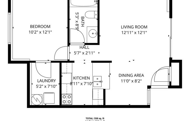 1 bed, 1 bath, 680 sqft, $1,200, Unit 308