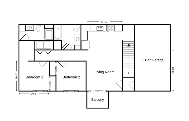 2 beds, 2 baths, 1,004 sqft, $1,370, Unit WI 3535-16