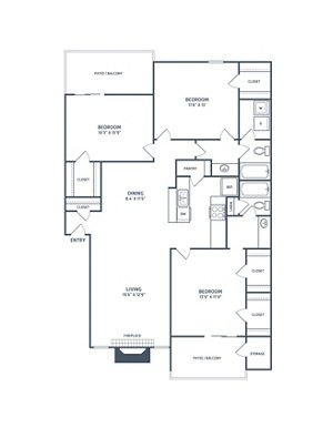 3 beds, 2 baths, 1,310 sqft, $2,130