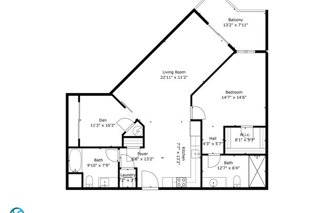 1 bed, 2 baths, 1,090 sqft, $2,311, Unit 524