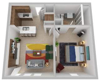 1 bed, 1 bath, 647 sqft, $1,099