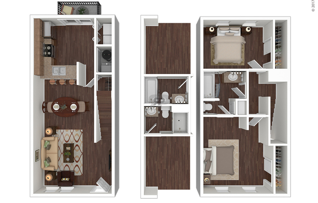2 beds, 2 baths, 1,110 sqft, $1,398