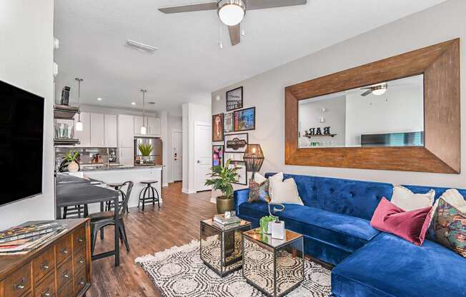 Spacious Living Room at The Foundry Luxury Apartments in Tampa FL