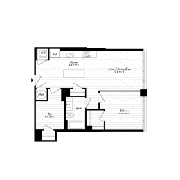 1 bed, 1 bath, 741 sqft, $2,740