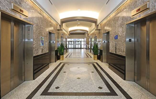 Lobby at Residences at 1717 Cleveland OH.