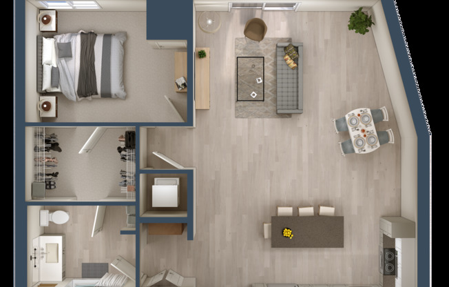 1 bed, 1 bath, 952 sqft, $1,955, Unit 502