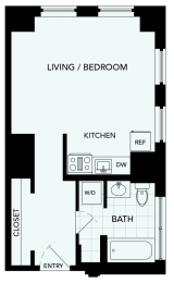 Studio, 1 bath, 450 sqft, $1,914