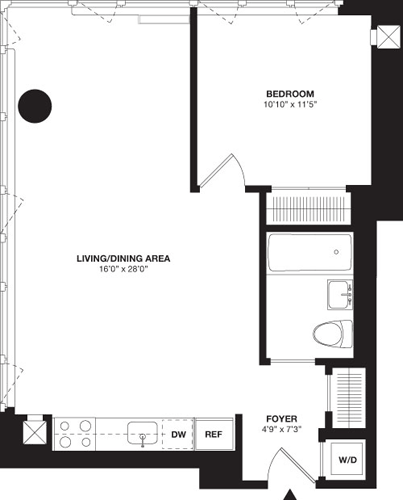 1 bed, 1 bath, 709 sqft, $7,156, Unit 36K