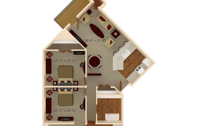 2 beds, 1 bath, 1,050 sqft, $1,375, Unit 3700211