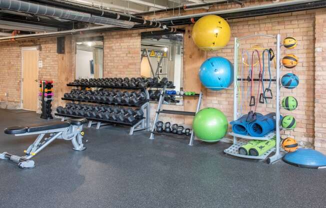 Fully Equipped Fitness Center at 700 Central Apartments, Minneapolis, MN, 55414