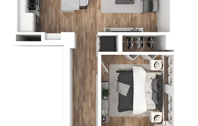 1 bed, 1 bath, 650 sqft, $1,556