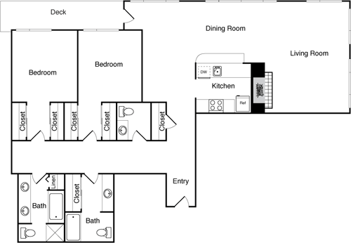 2 beds, 2 baths, 1,565 sqft, $5,229, Unit 2509