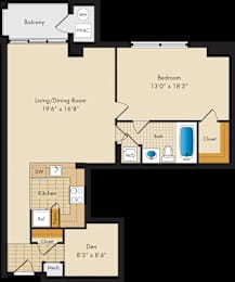 1 bed, 1 bath, 1,011 sqft, $3,144