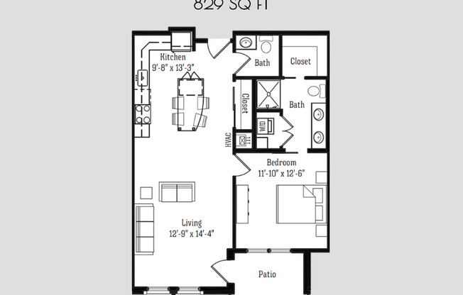 1 bed, 1.5 baths, 829 sqft, $1,725, Unit 8333 Globe Drive - 112