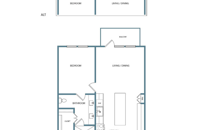 1 bed, 1 bath, 861 sqft, $1,585