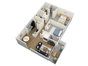 2 beds, 2 baths, 1,050 sqft, $1,229