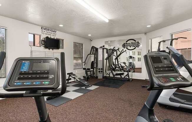 our apartments have a gym with plenty of equipment