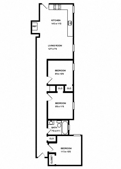 3 beds, 1 bath, 700 sqft, $2,770