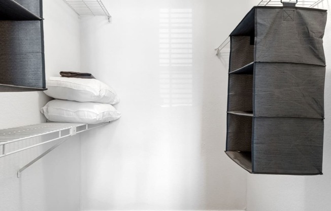 Walk-In Closet With Built-In Shelving