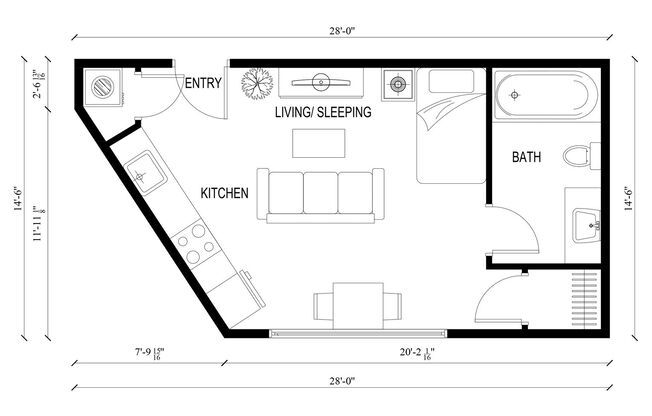 Studio, 1 bath, 408 sqft, $1,795, Unit 414