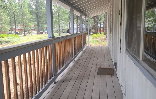 One level cabin in a quiet neighborhood