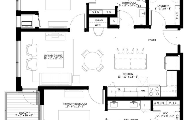 2 beds, 2 baths, 1,190 sqft, $2,830, Unit 255