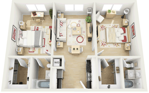 2 beds, 2 baths, 1,125 sqft, $3,563, Unit 254