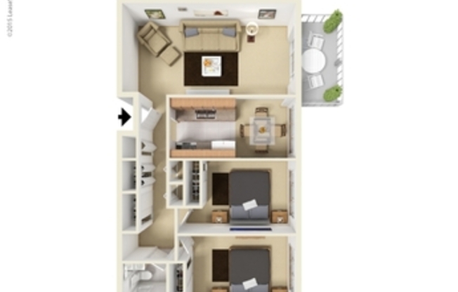 2 beds, 1 bath, 940 sqft, $1,499