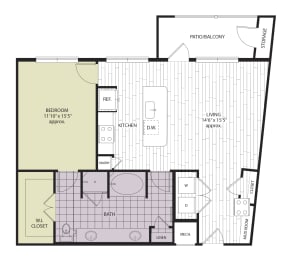 1 bed, 1 bath, 921 sqft, $1,513
