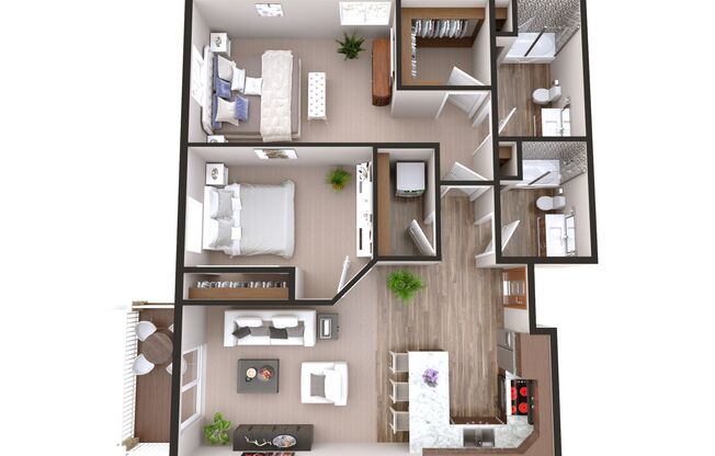 2 beds, 2 baths, 1,008 sqft, $1,730, Unit 232