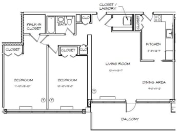 2 beds, 1 bath, 1,092 sqft, $2,854