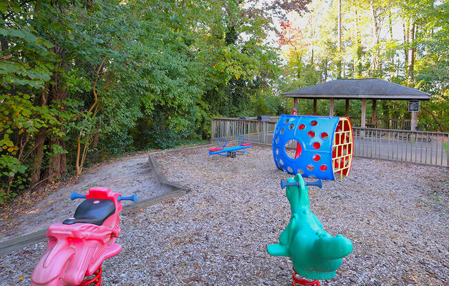 two childrens toys in a playground