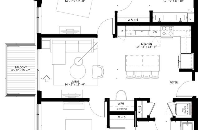 2 beds, 2 baths, 1,123 sqft, $2,730, Unit 329