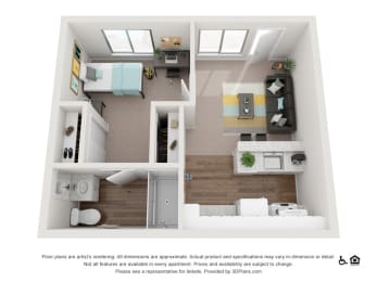 1 bed, 1 bath, 483 sqft, $1,790