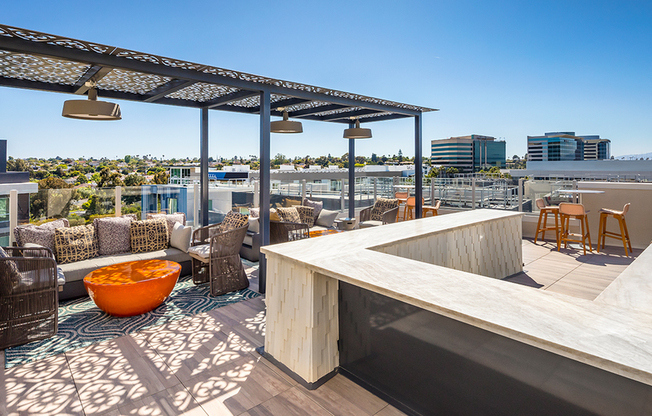 Rooftop lounge with stunning views