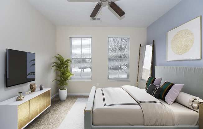 Bedroom at Monmouth Row Apartments, Newport, Kentucky