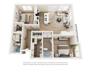 2 beds, 2 baths, 1,099 sqft, $1,578