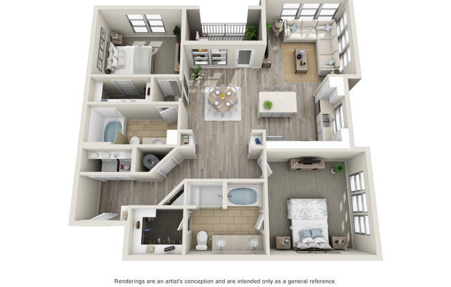 2 beds, 2 baths, 1,329 sqft, $2,552