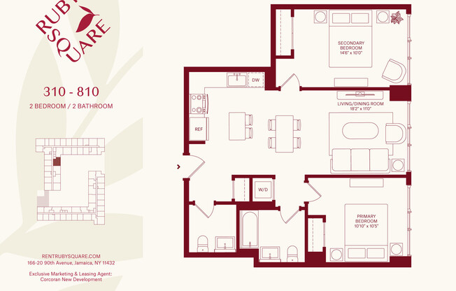 2 beds, 1 bath, $3,455, Unit 510