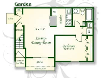 1 bed, 1 bath, 644 sqft, $1,309