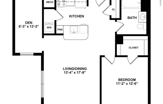 1 bed, 1 bath, 757 sqft, $2,685