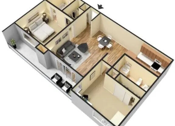 2 beds, 2 baths, 1,180 sqft, $1,335
