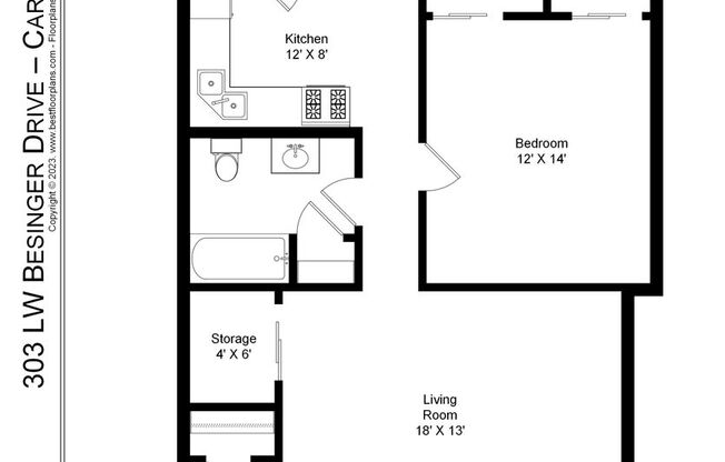 1 bed, 1 bath, 684 sqft, $1,450, Unit 820-1D