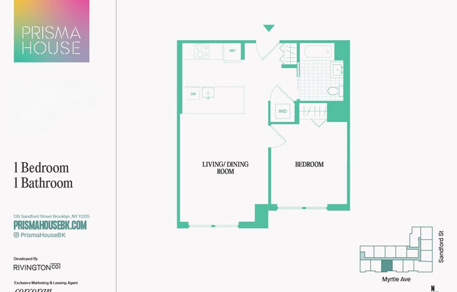 1 bed, 1 bath, $3,621, Unit 1203