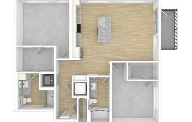 2 beds, 2 baths, 1,063 sqft, $1,940