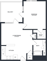 1 bed, 1 bath, 707 sqft, $3,471