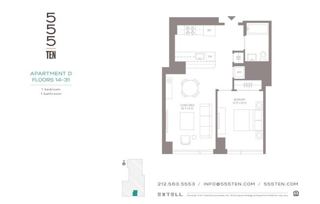 1 bed, 1 bath, $5,625, Unit 22D