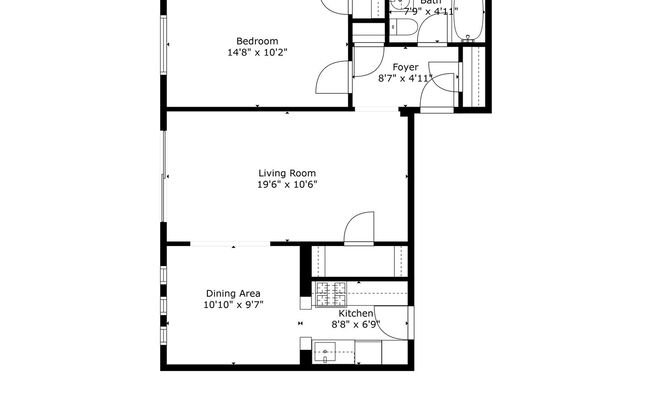 1 bed, 1 bath, 600 sqft, $999, Unit 103