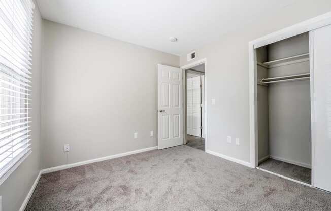 bedroom with upgraded carpet at The Life at Edgewater Landing, Columbus, Ohio